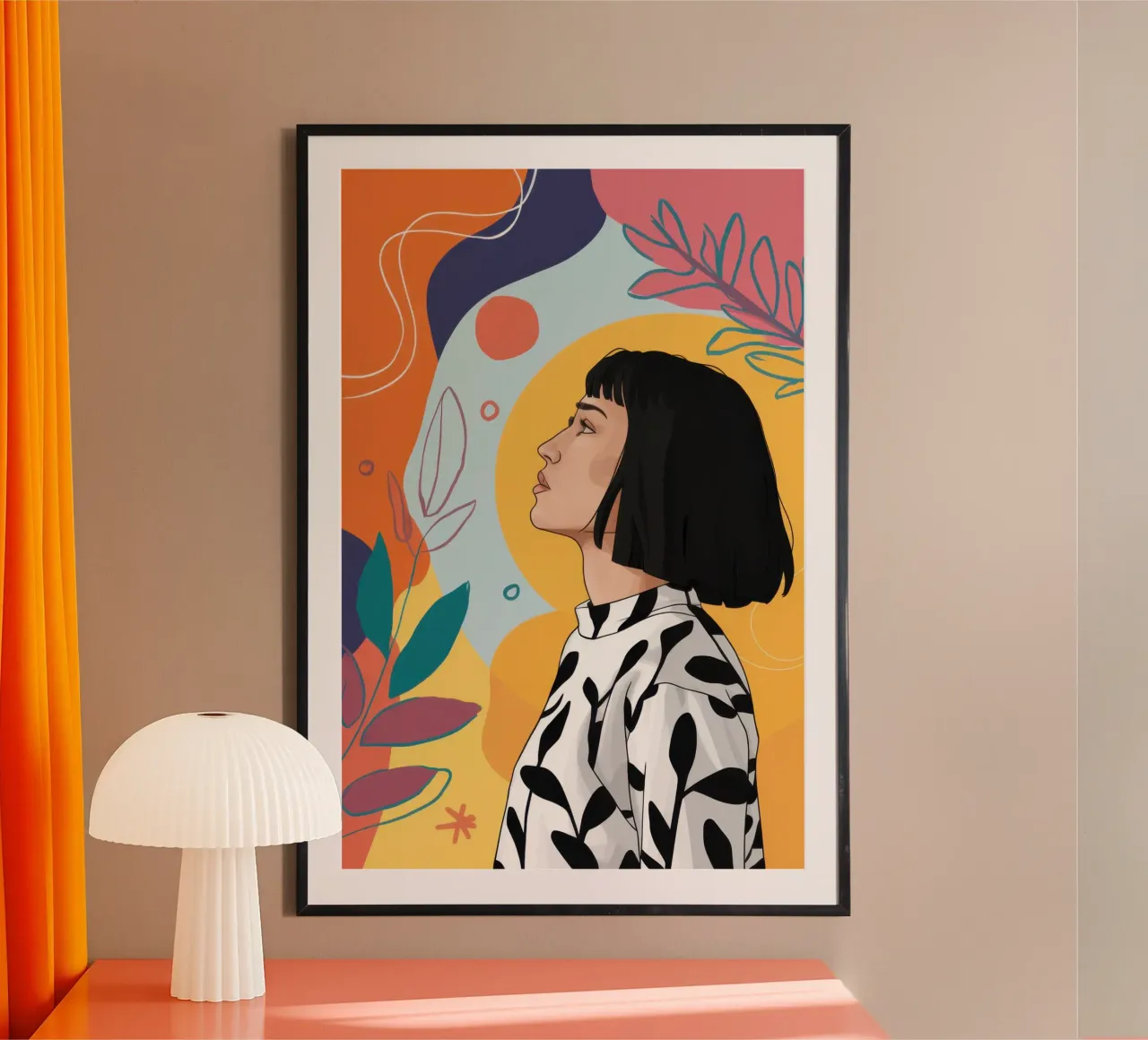 Abstracte dromer profiel poster van Irish Strokes