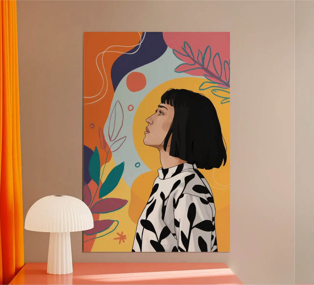 Abstracte dromer profiel poster van Irish Strokes