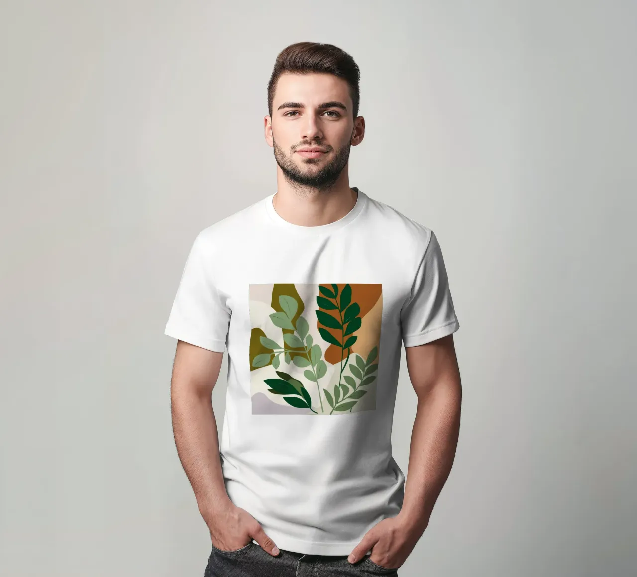 Studio botanico verdeggiante t-shirt da Trace Brush