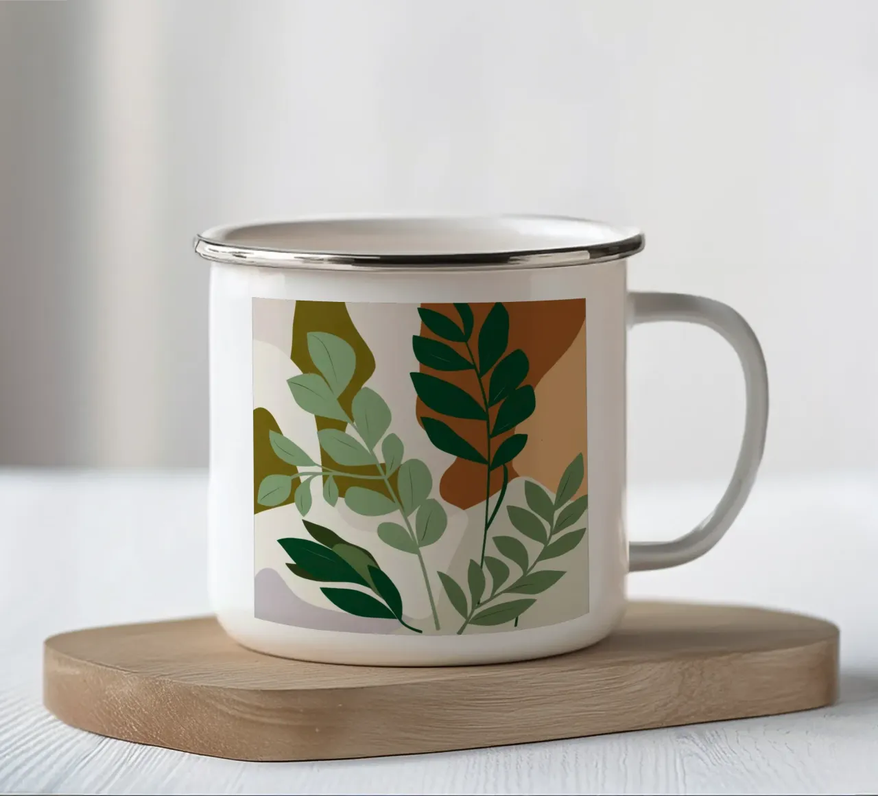 Studio botanico verdeggiante tazza in smalto da Trace Brush