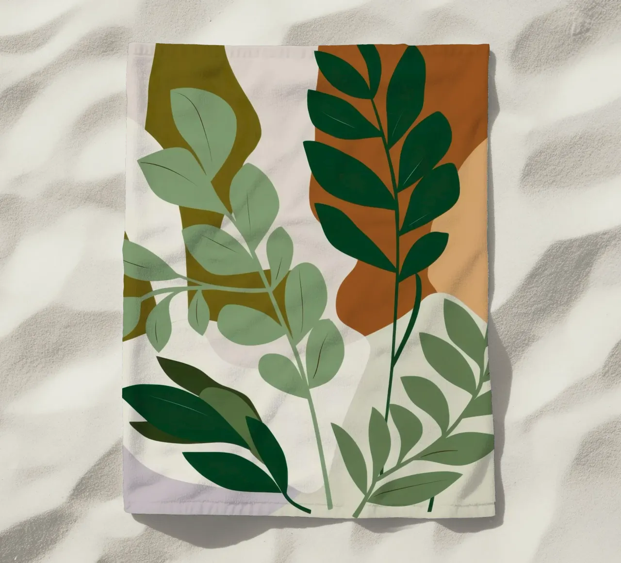 Studio botanico verdeggiante telo mare da Trace Brush