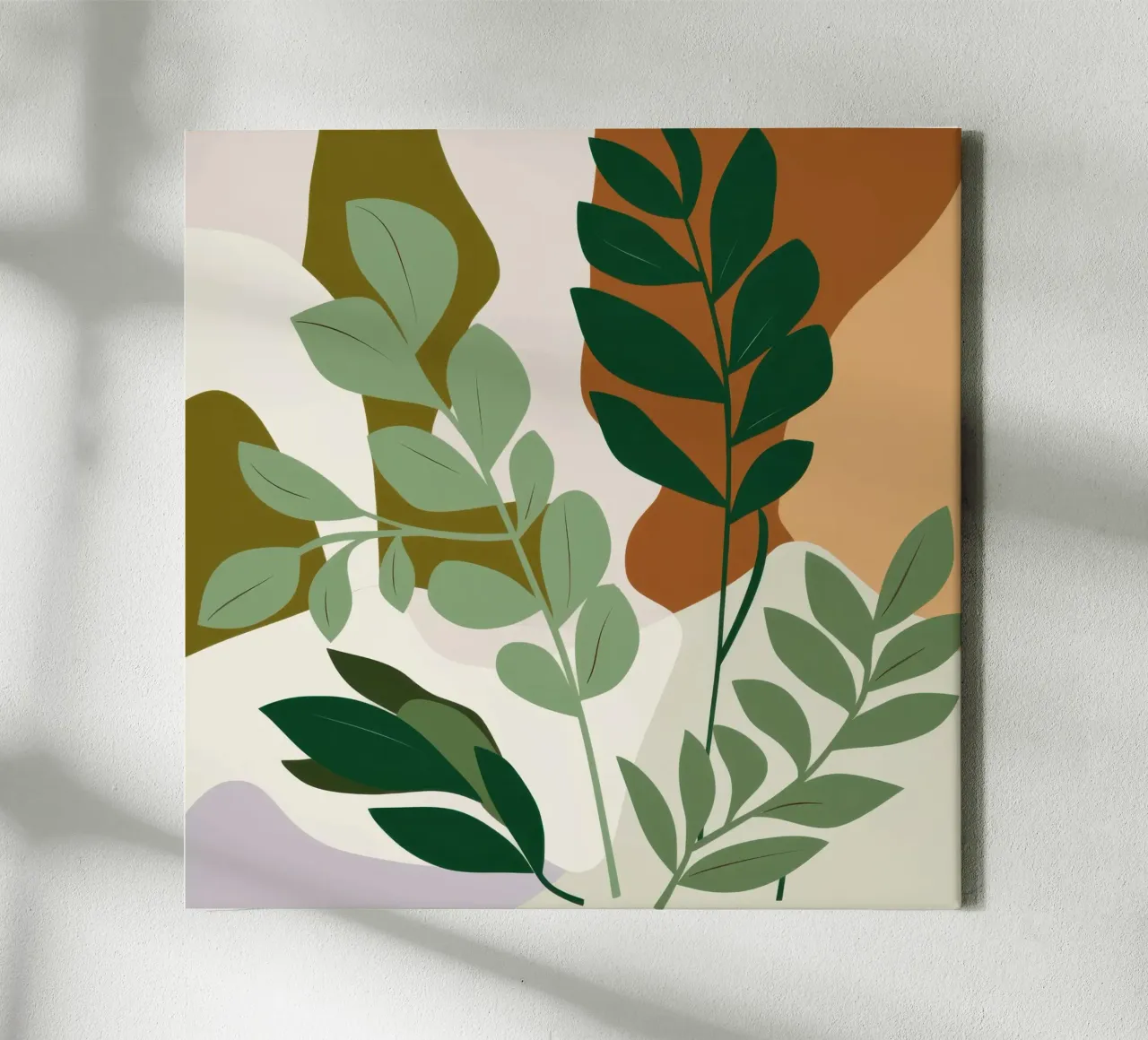 Studio botanico verdeggiante tela con Cornice a cassetta da Trace Brush