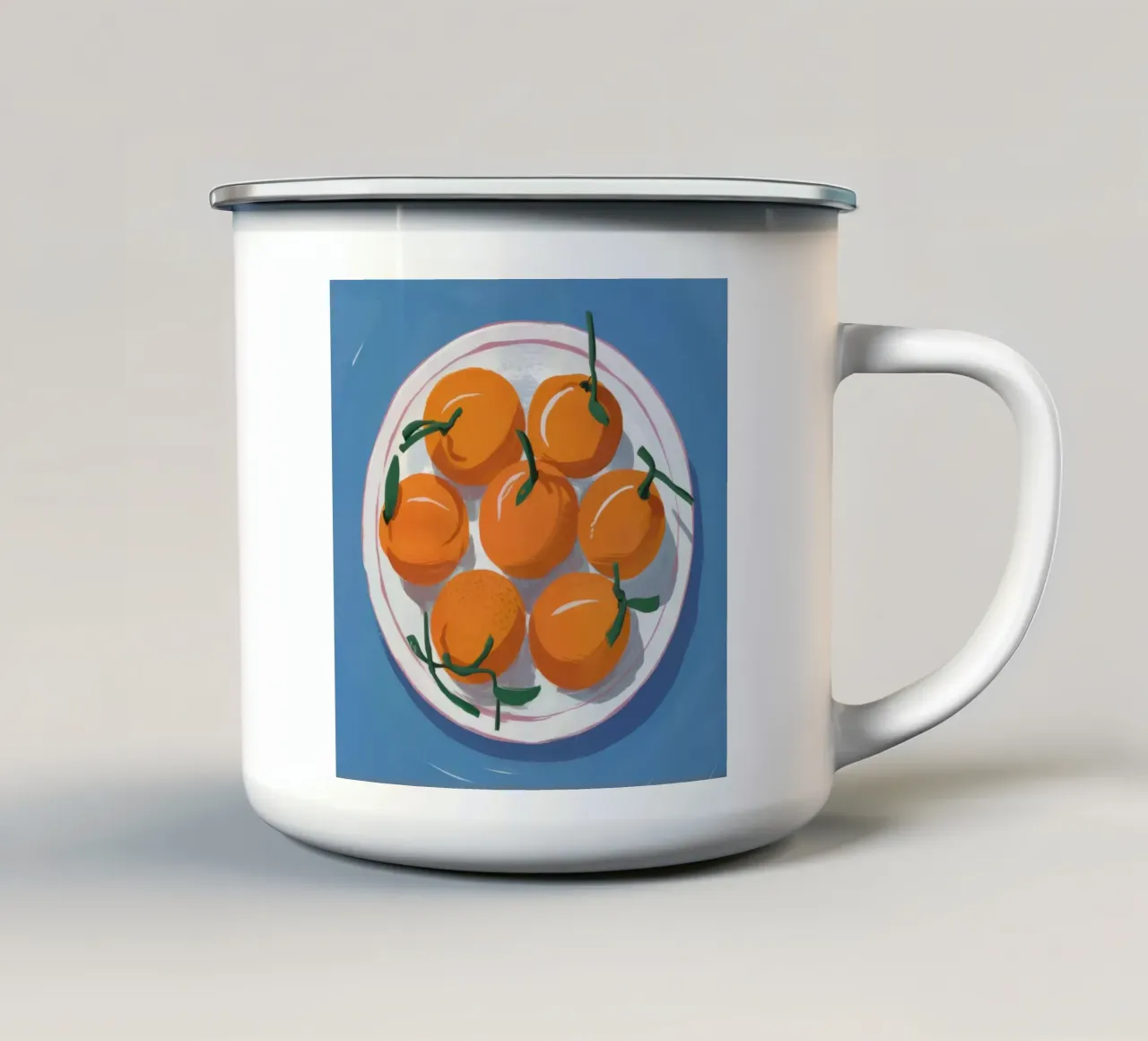 Piatto di arance tazza in smalto da Selene Shade