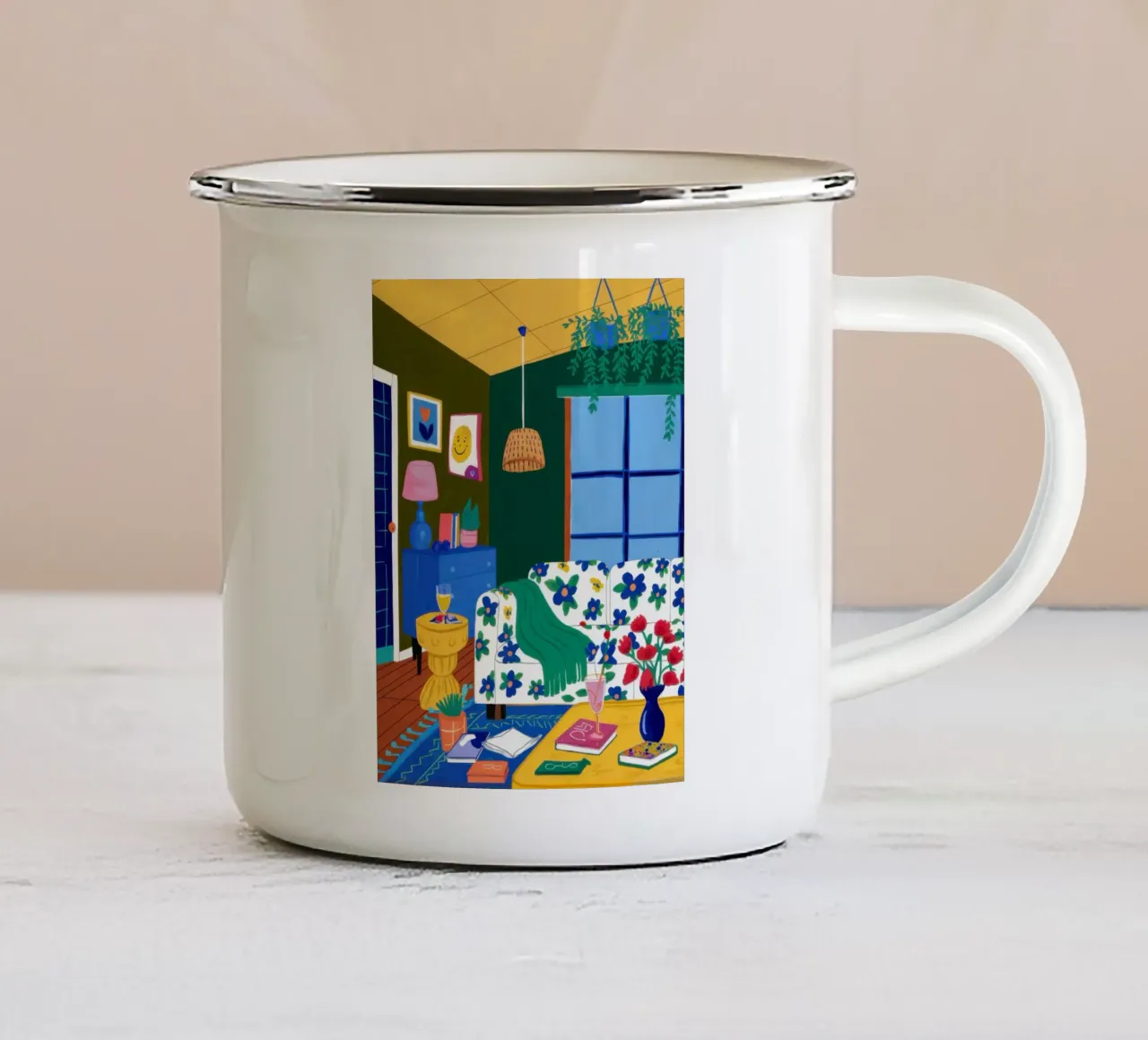 Lecture nocturne confortable mug en émail de Obs Canvas
