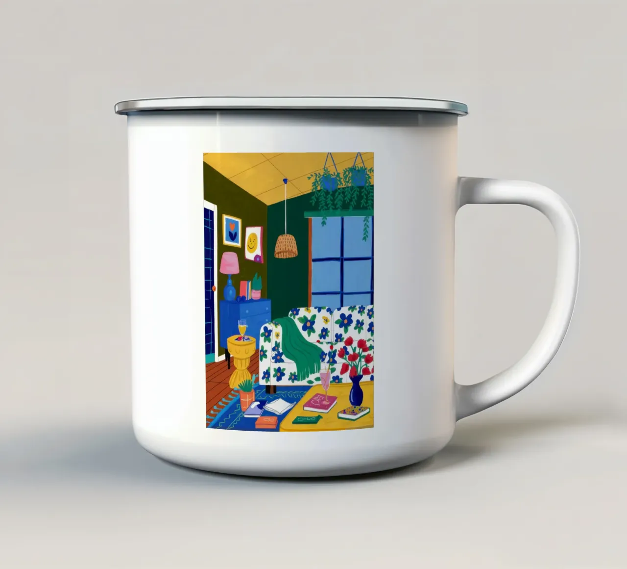 Lecture nocturne confortable mug en émail de Obs Canvas