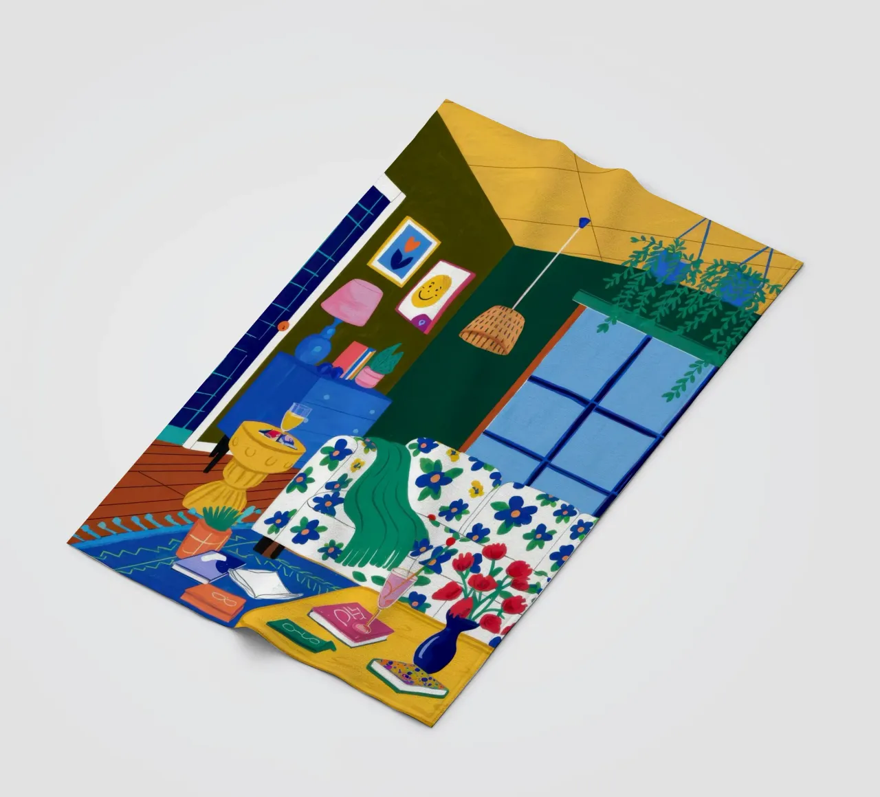Cozy Night Reading fleece blanket by Obs Canvas