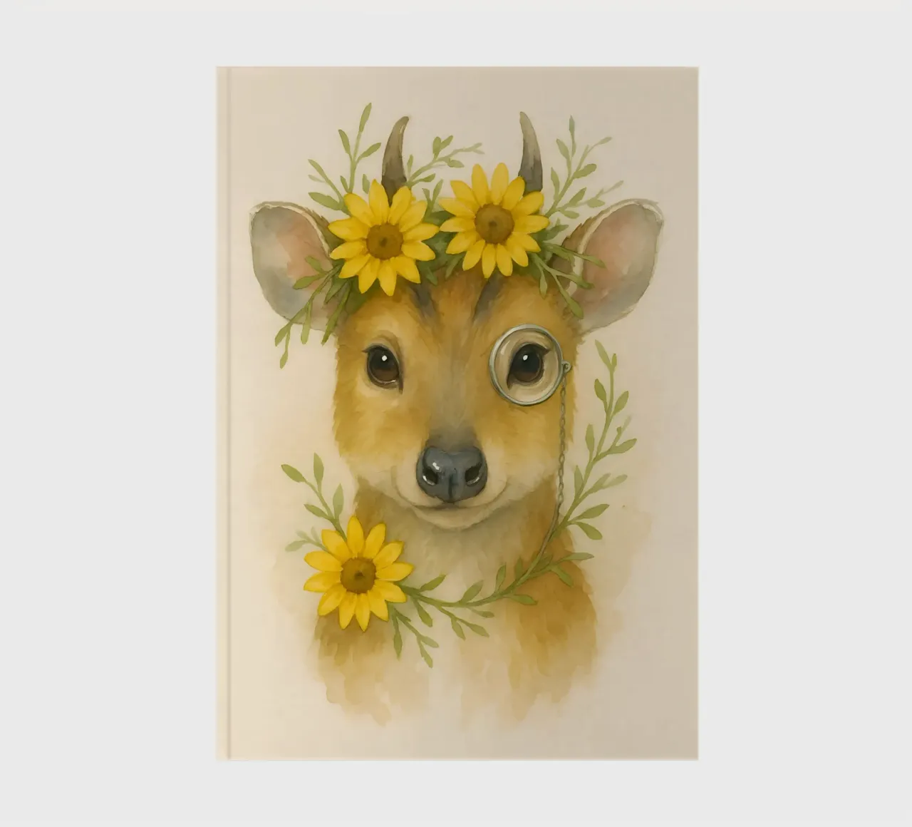 Golden Whimsy: The Sunflower Fawn notebook by Graceful Desine