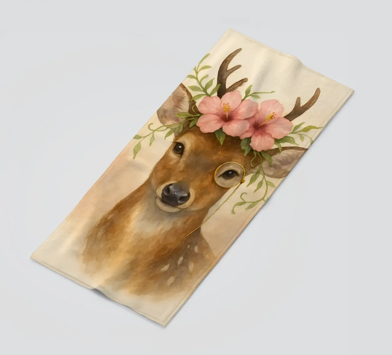 Blossomed Grace: The Regal Stag beach towel by Graceful Desine