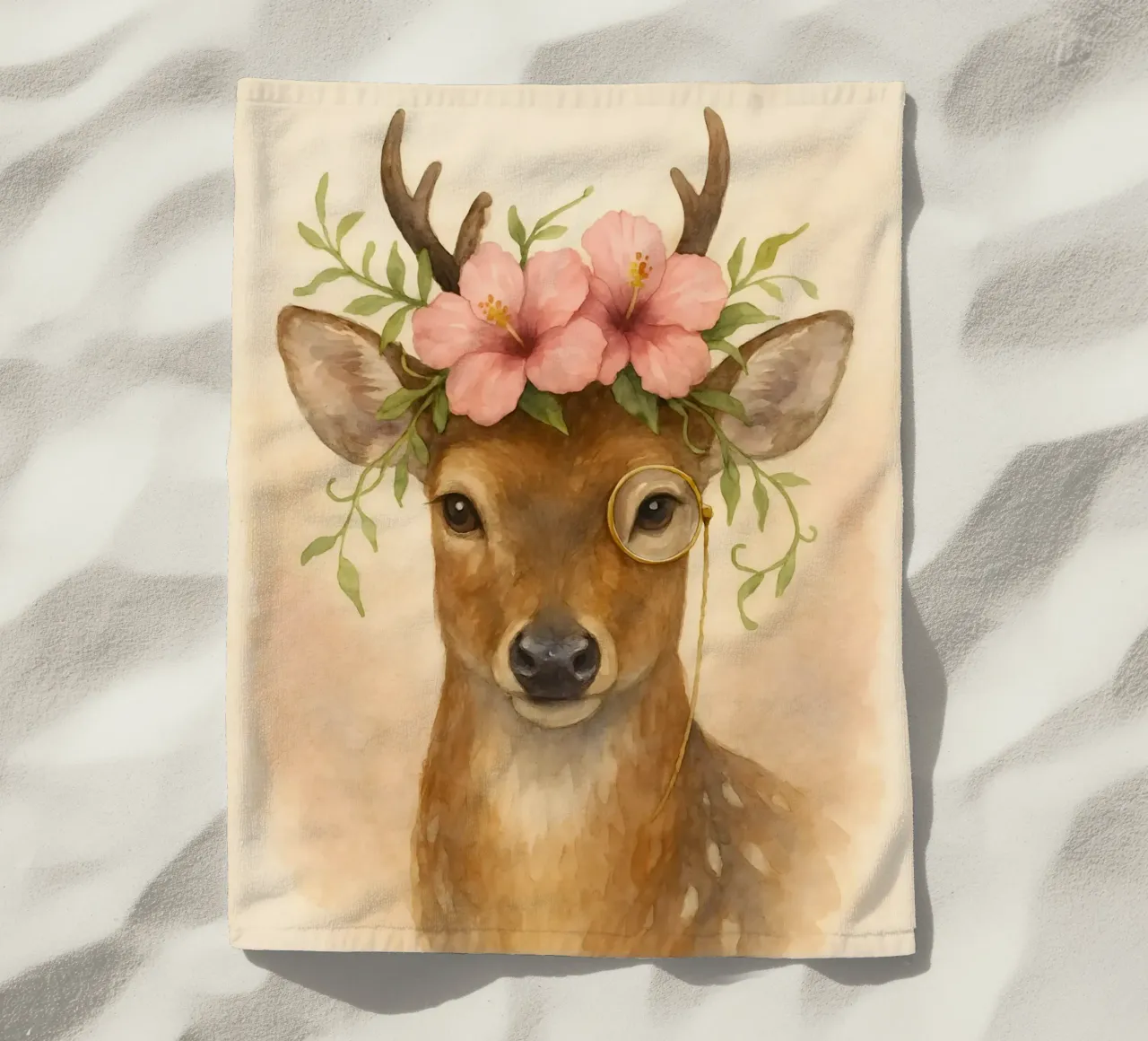 Blossomed Grace: The Regal Stag beach towel by Graceful Desine