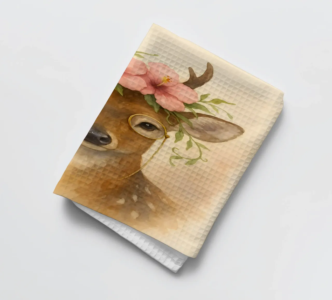 Blossomed Grace: The Regal Stag tea towel by Graceful Desine