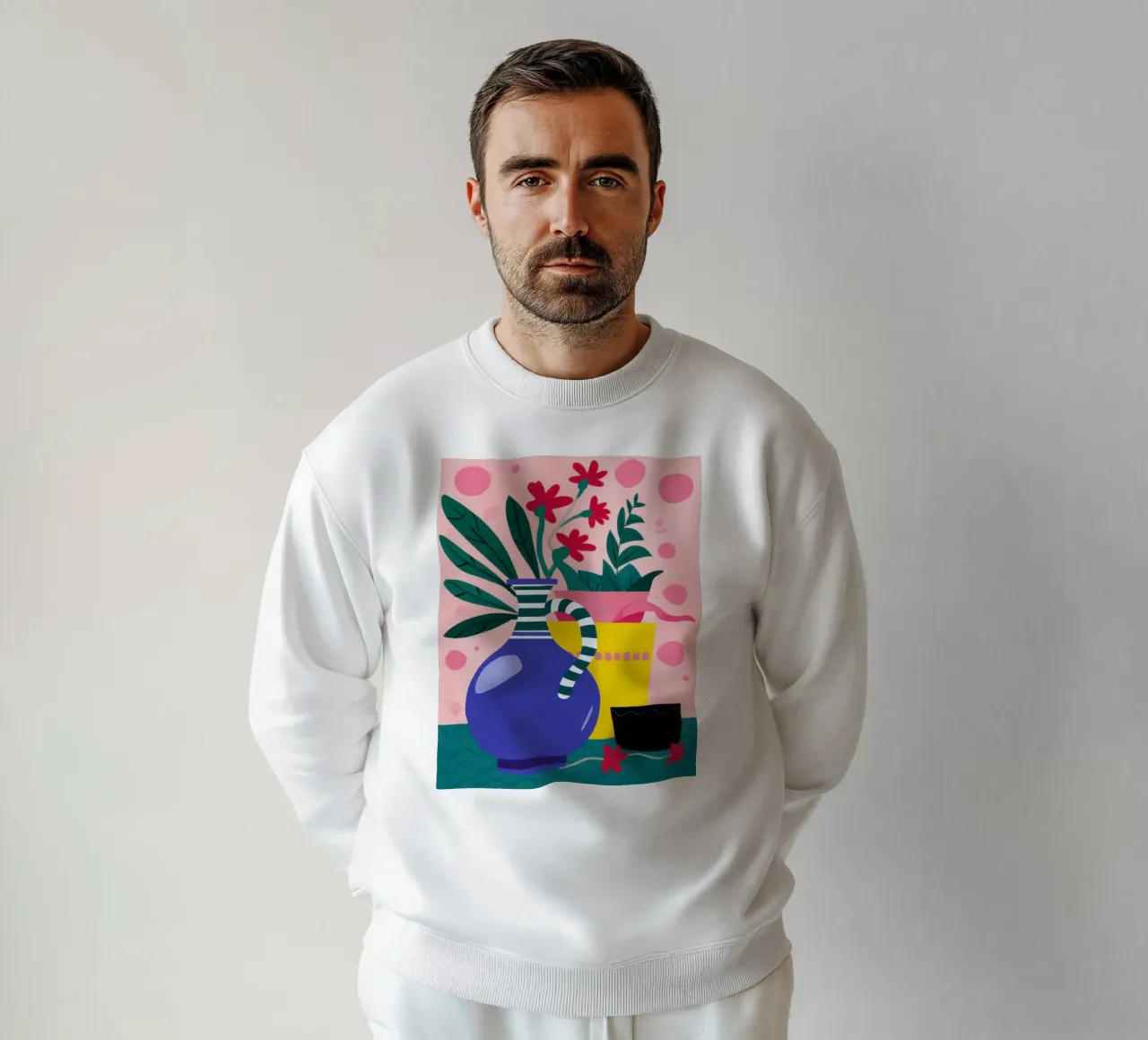 Bodegón con jarrón de colores sudadera de Selene Shade