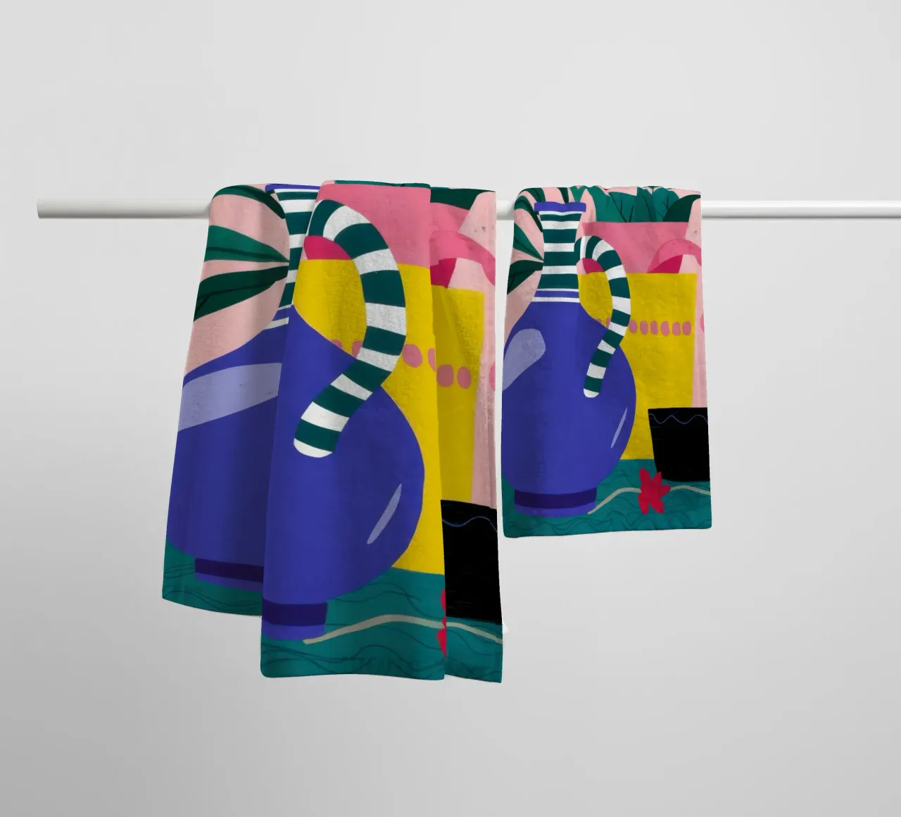 Bodegón con jarrón de colores toalla de baño de Selene Shade