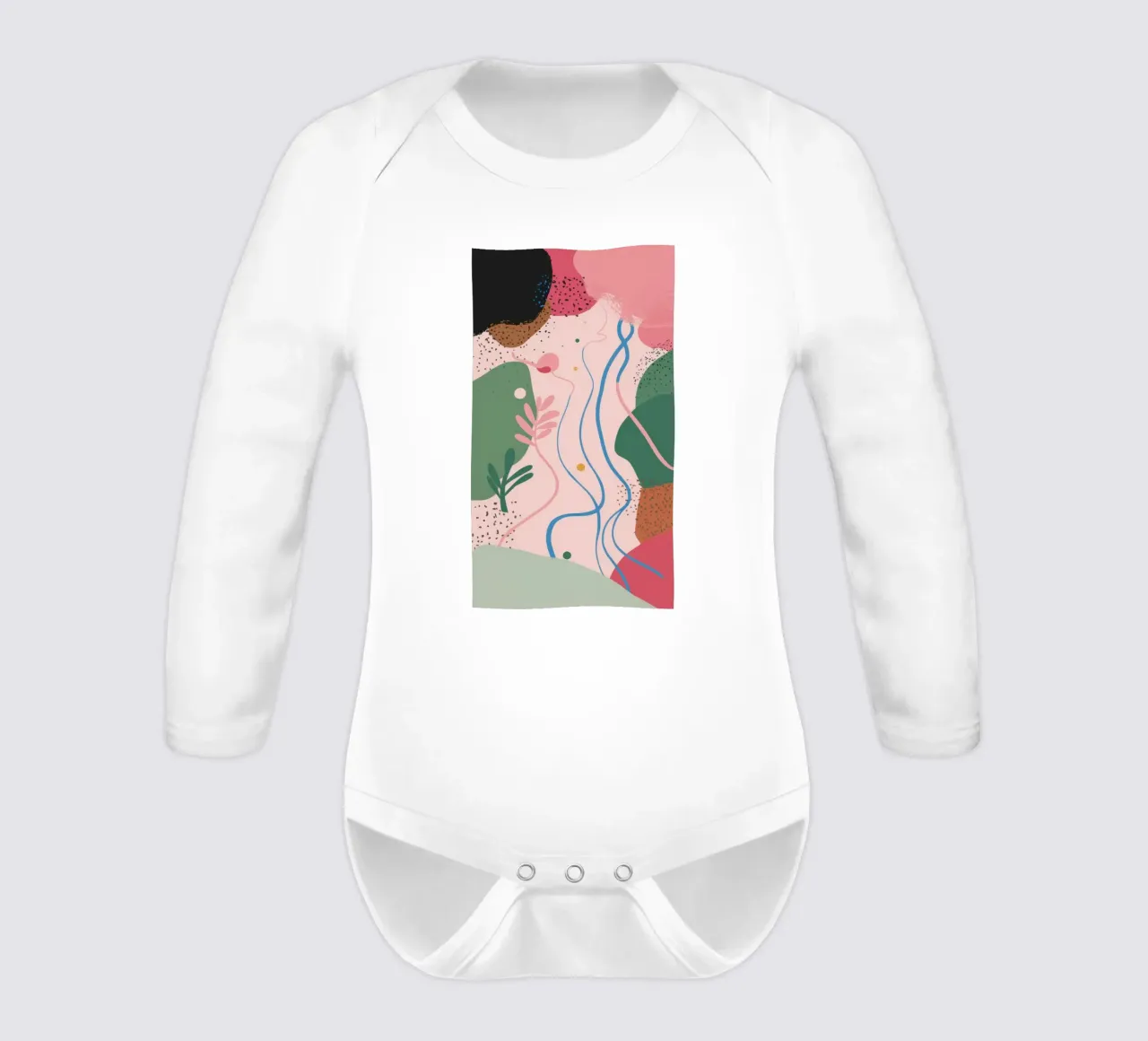Forme astratte delicate body neonato maniche lunghe da Thistle Bloom