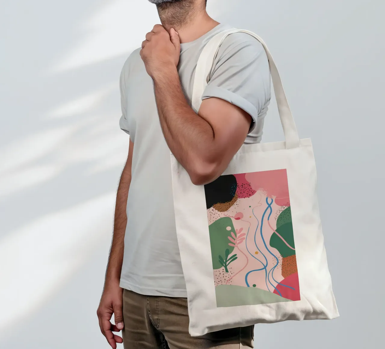 Forme astratte delicate borsa in juta da Thistle Bloom