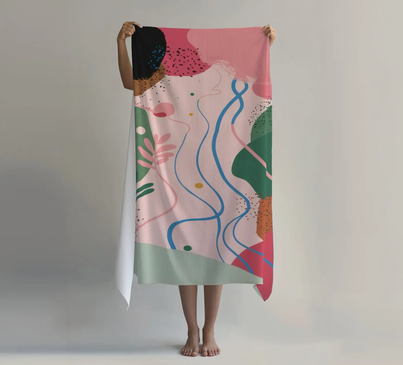 Forme astratte delicate telo mare da Thistle Bloom