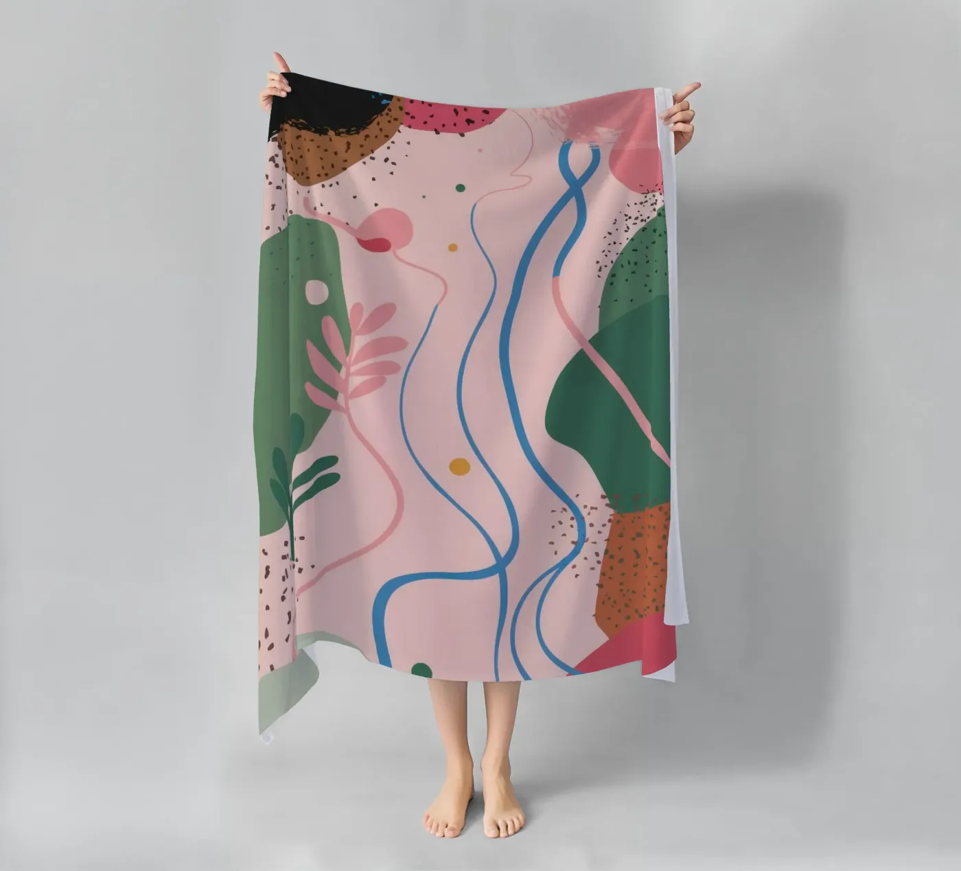 Forme astratte delicate telo mare da Thistle Bloom