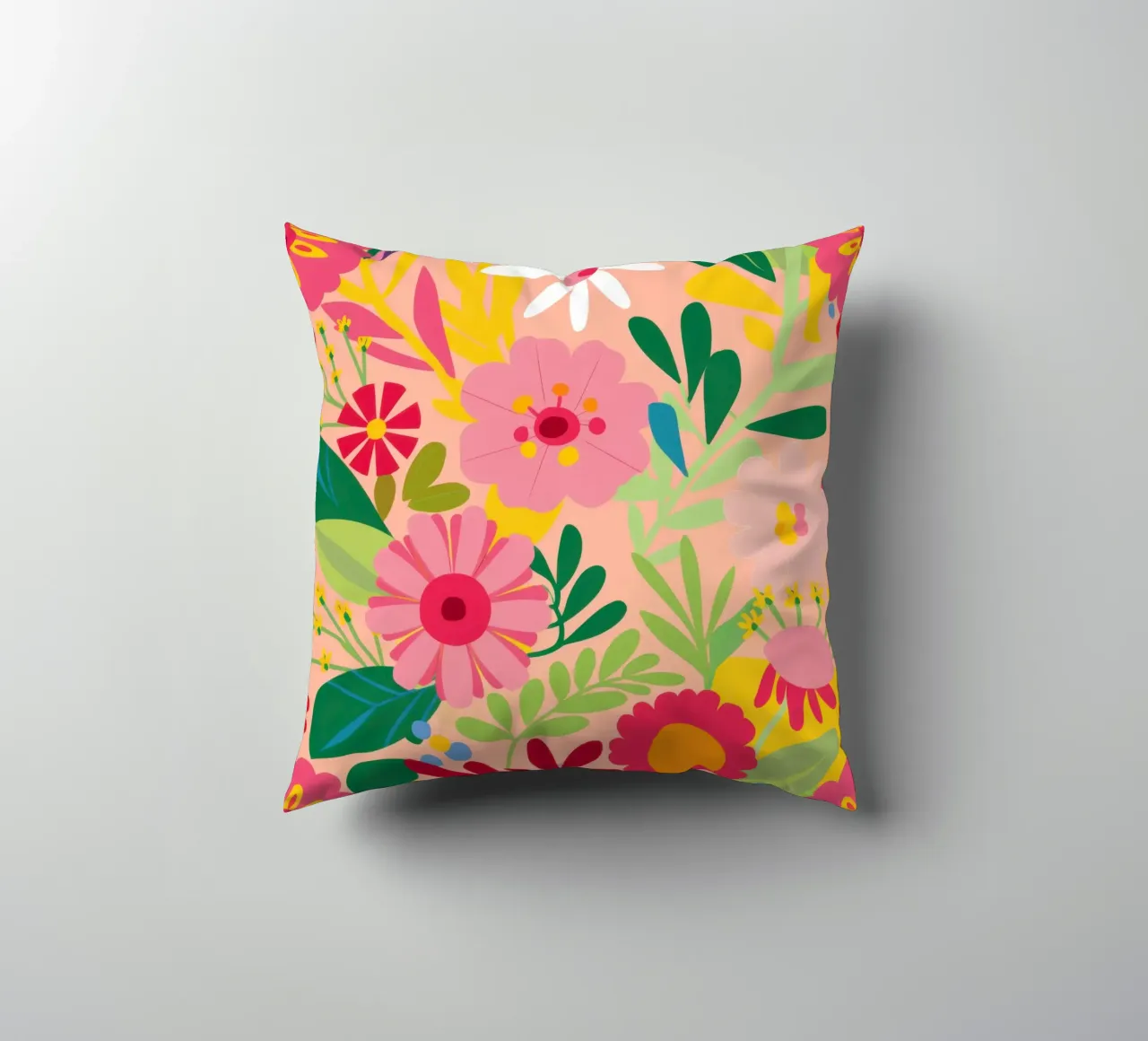 Vibrant Floral Garden decorative cushion by Obs Canvas
