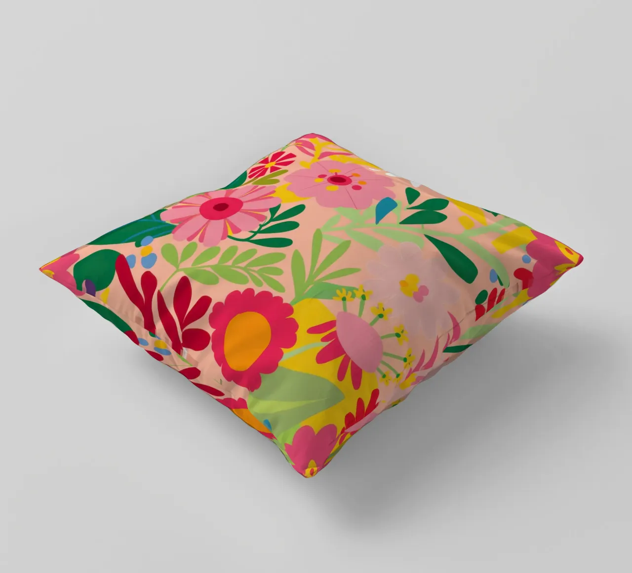 Vibrant Floral Garden decorative cushion by Obs Canvas