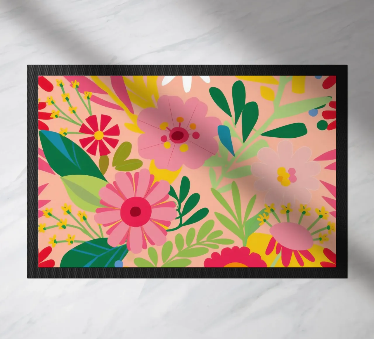 Levendige bloementuin deurmat van Obs Canvas