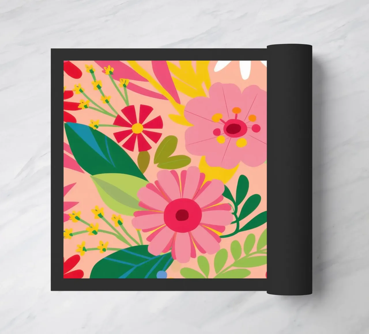 Levendige bloementuin deurmat van Obs Canvas