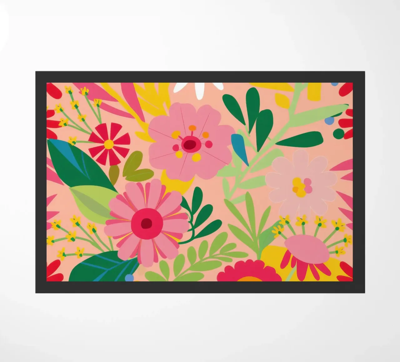 Levendige bloementuin deurmat van Obs Canvas