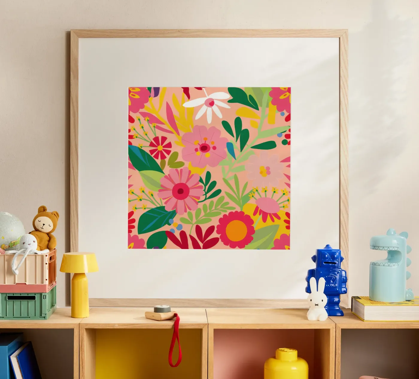 Vibrant Floral Garden poster van Obs Canvas