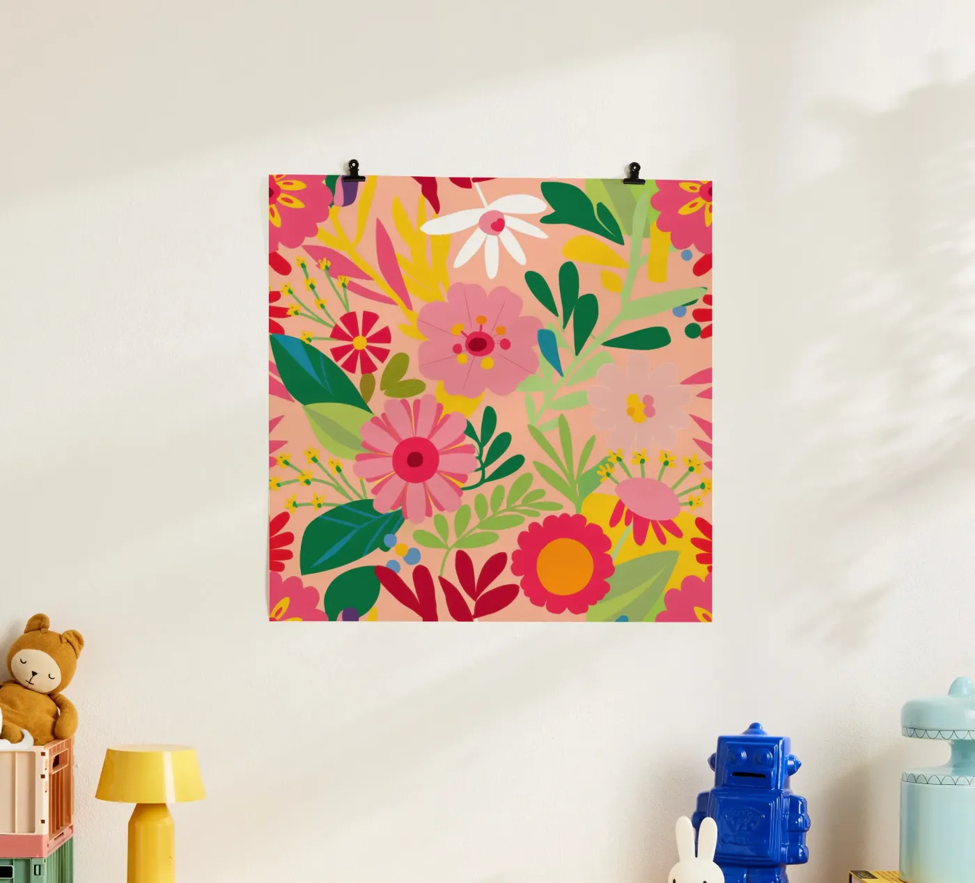 Vibrant Floral Garden poster van Obs Canvas