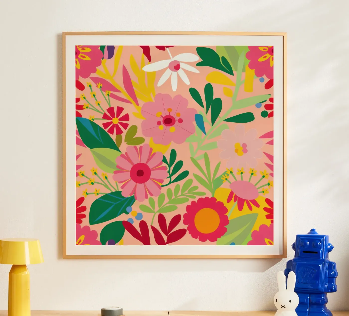Vibrant Floral Garden poster van Obs Canvas