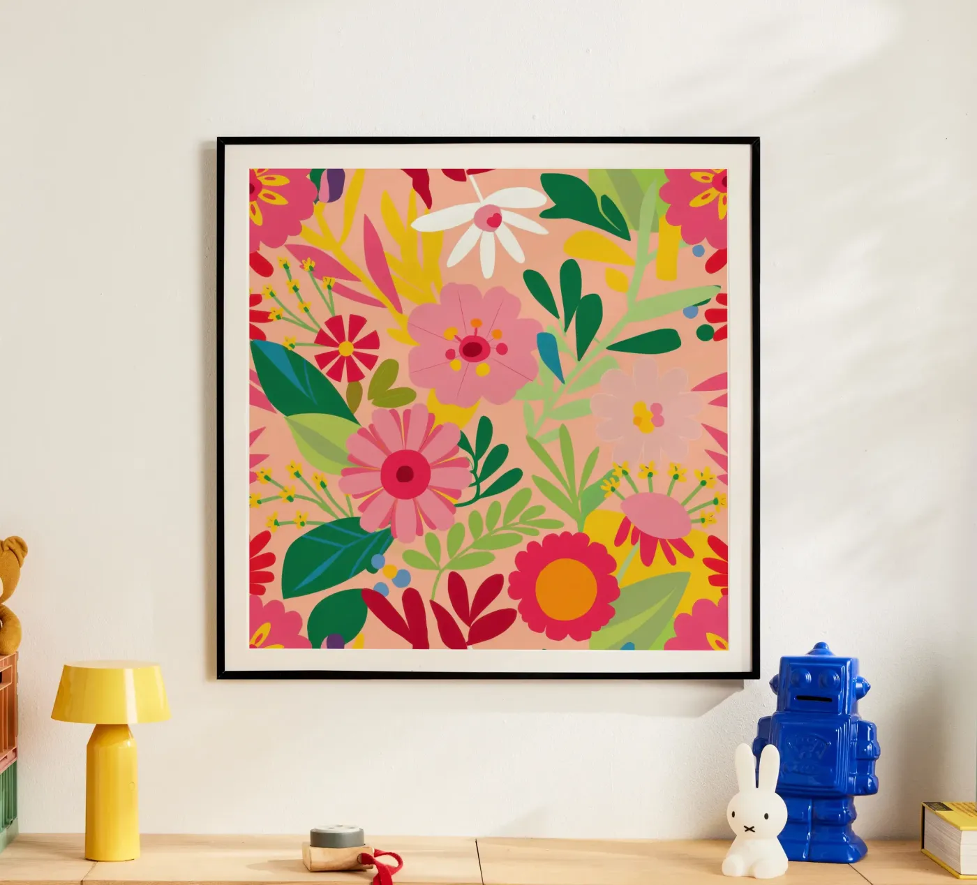 Vibrant Floral Garden poster van Obs Canvas