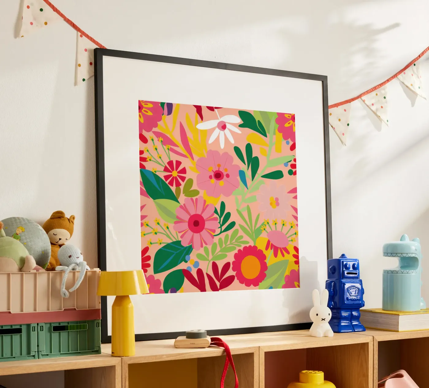 Vibrant Floral Garden poster van Obs Canvas