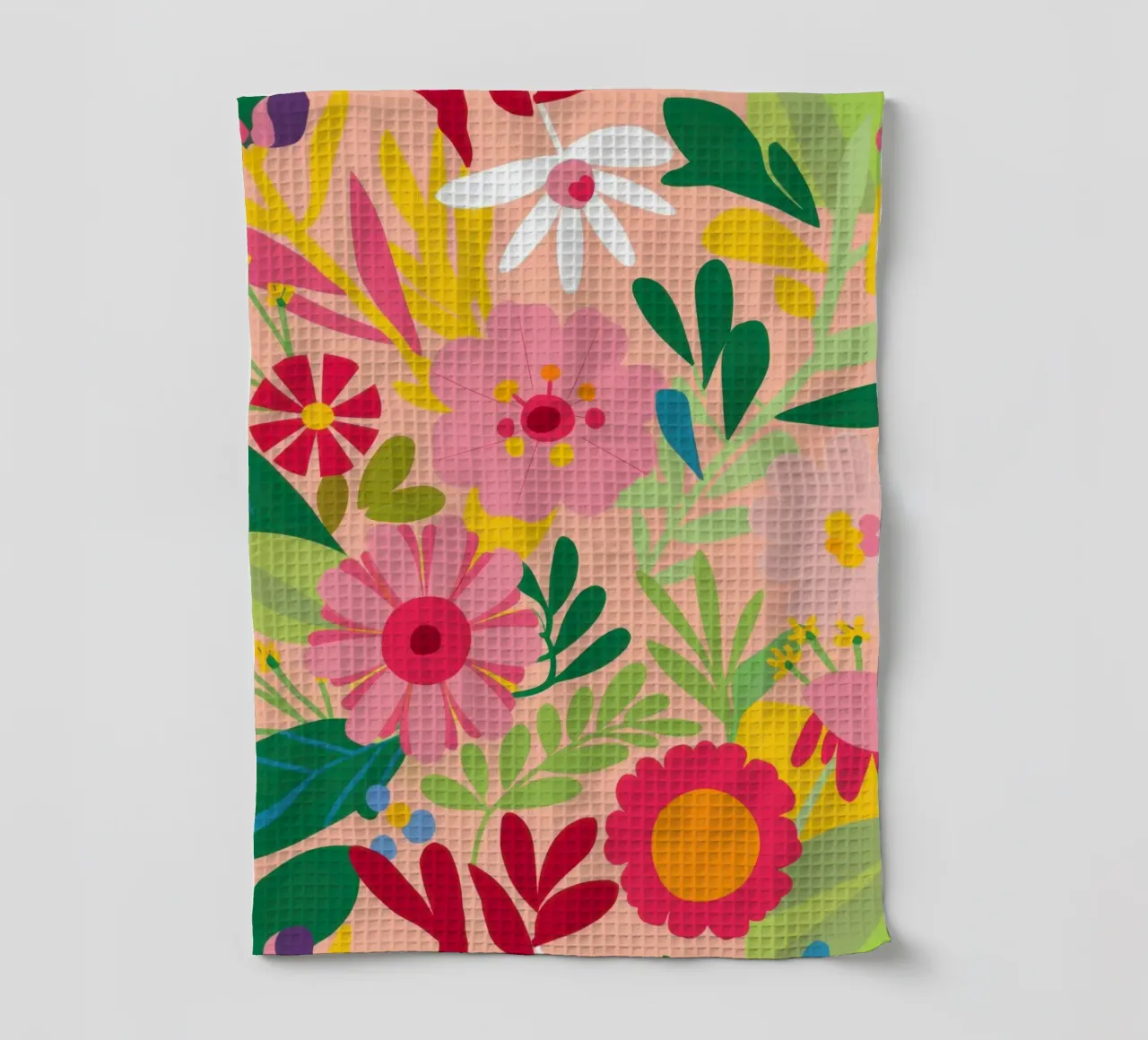Vibrant Floral Garden tea towel by Obs Canvas
