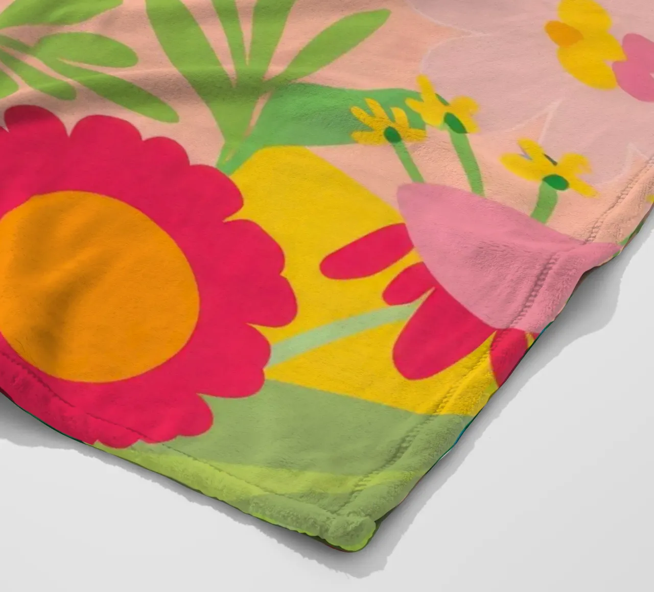 Vibrant Floral Garden fleece blanket by Obs Canvas