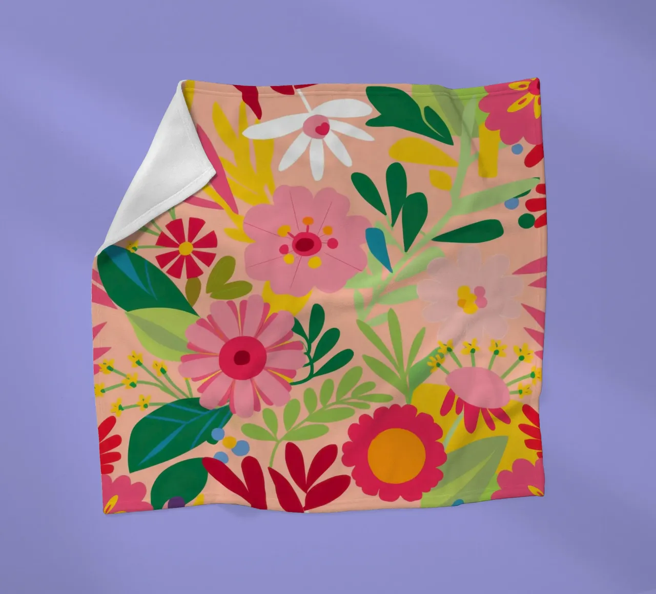 Vibrant Floral Garden fleece blanket by Obs Canvas
