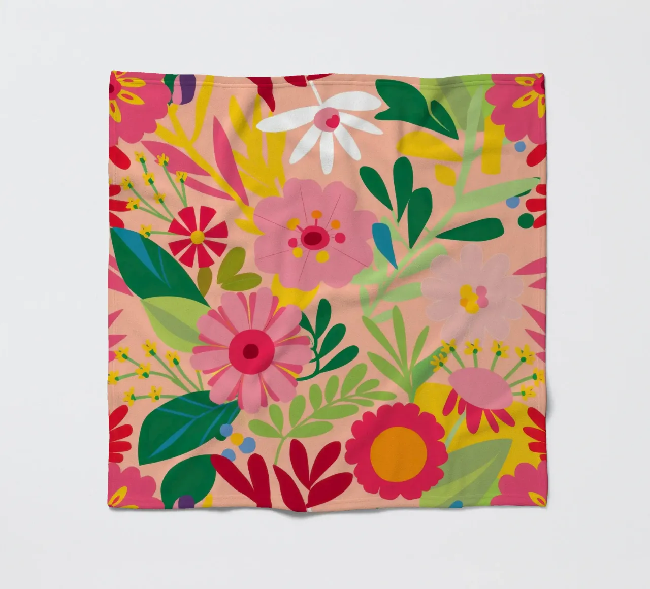 Vibrant Floral Garden fleece blanket by Obs Canvas