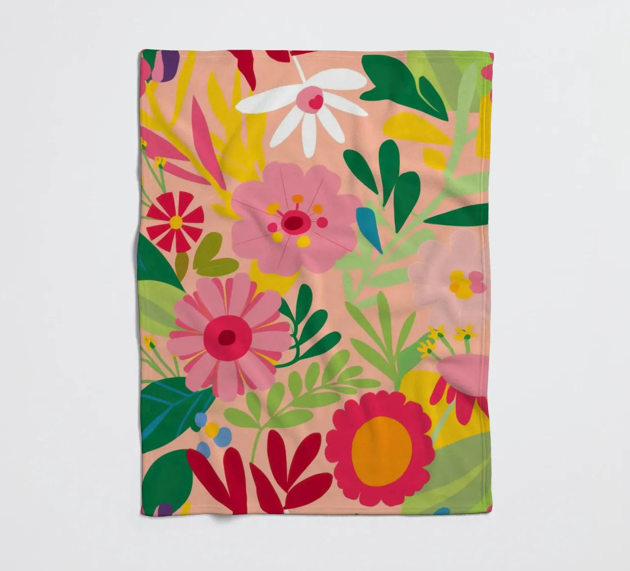 Vibrant Floral Garden fleece blanket by Obs Canvas