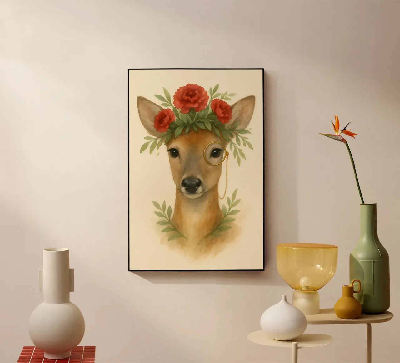 Sguardo floreale: La nobile cerva plexiglass da Graceful Desine