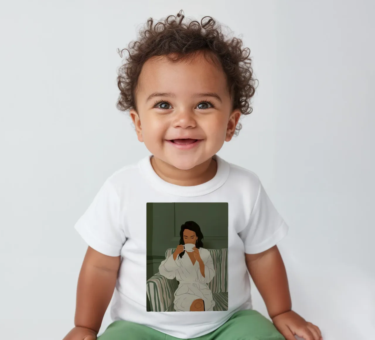 Morning Tea Ritual baby t-shirt by Obs Canvas