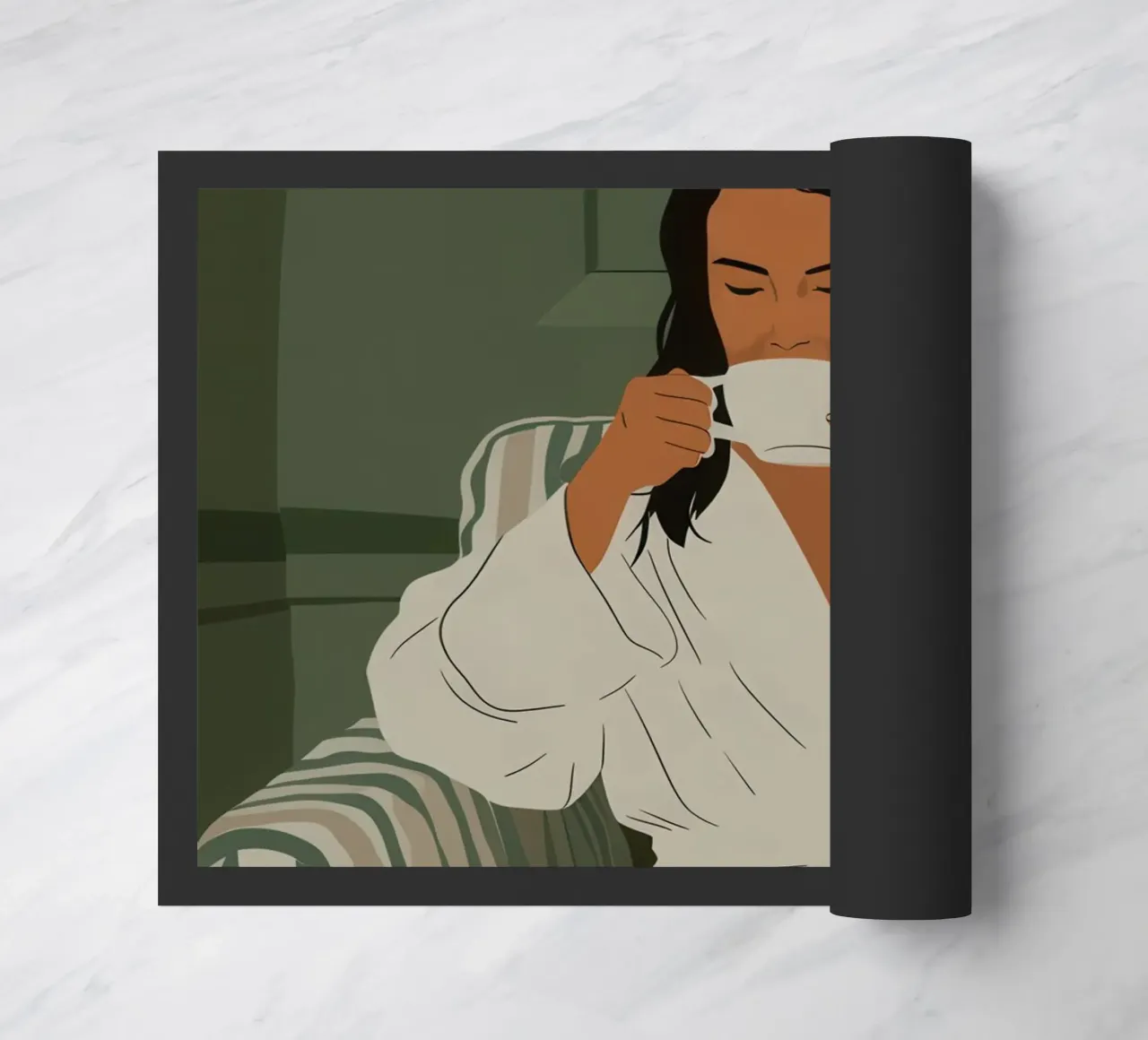 Morning Tea Ritual doormat by Obs Canvas