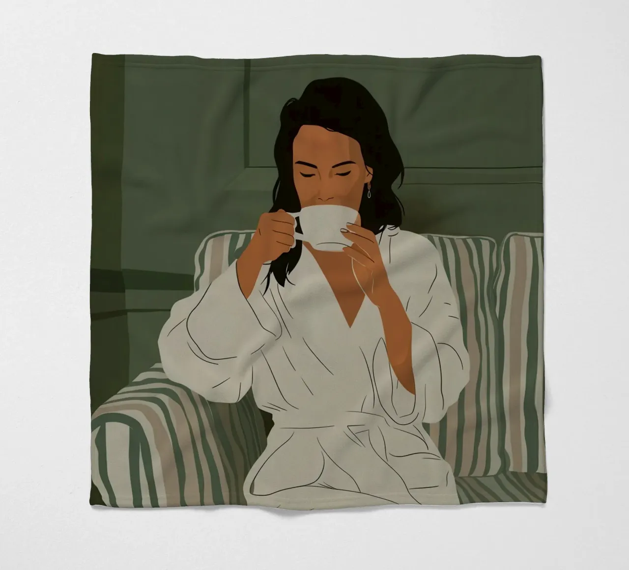 Morning Tea Ritual fleece blanket by Obs Canvas