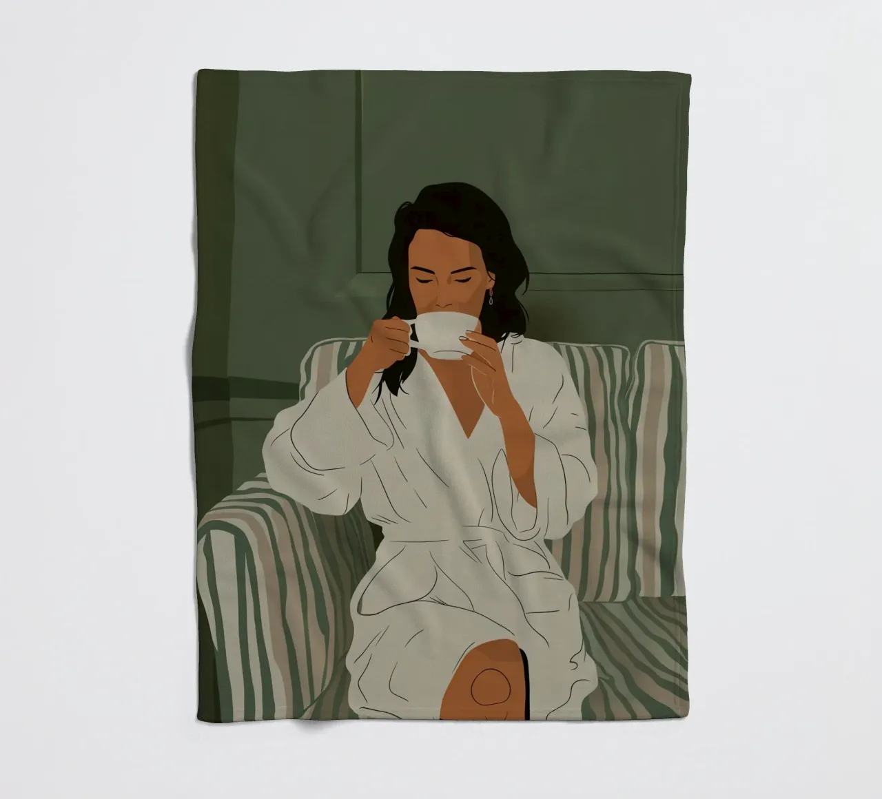 Morning Tea Ritual fleece blanket by Obs Canvas