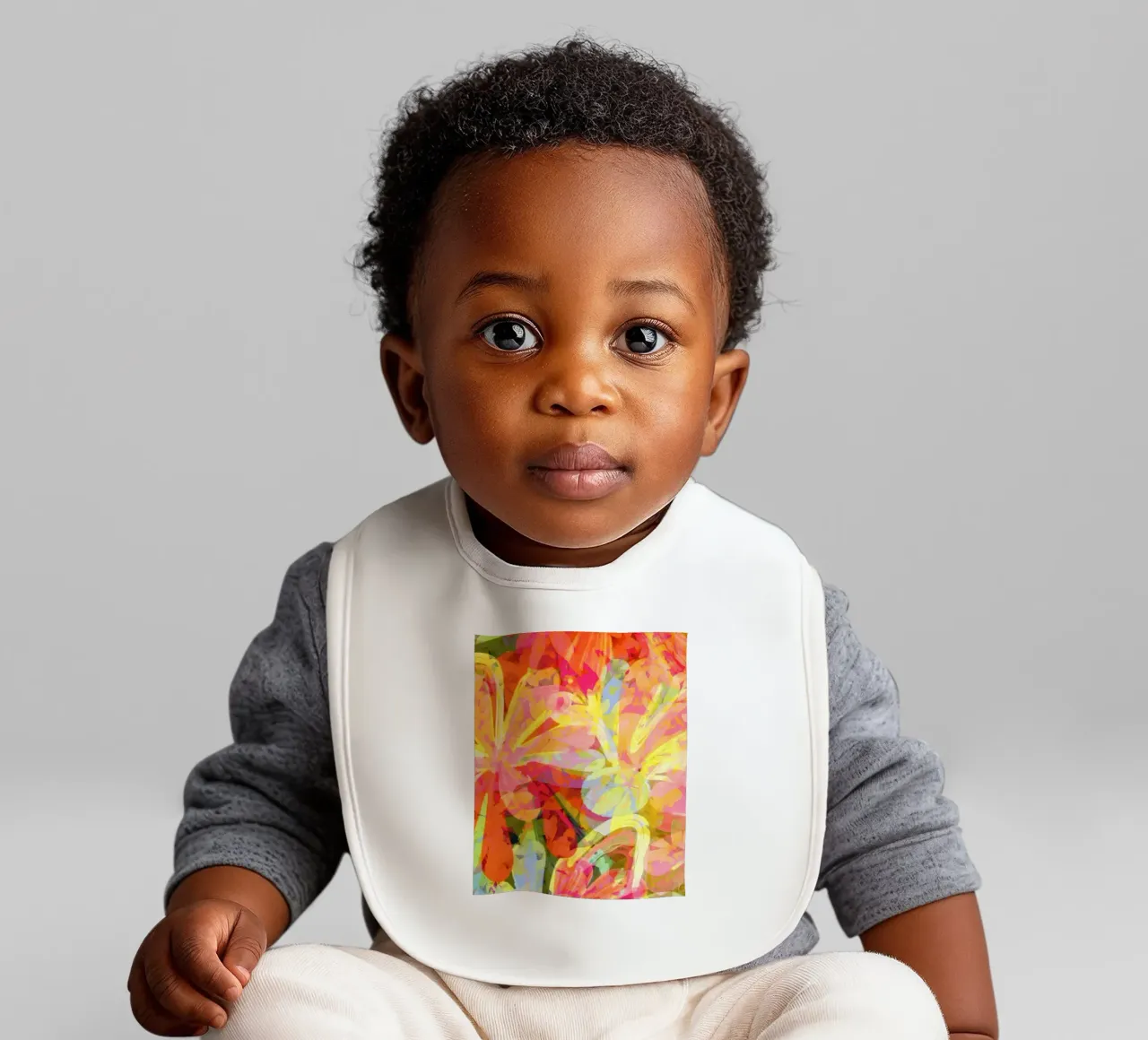 Butter & Pink Rust Bloom baby bib by 83oranges