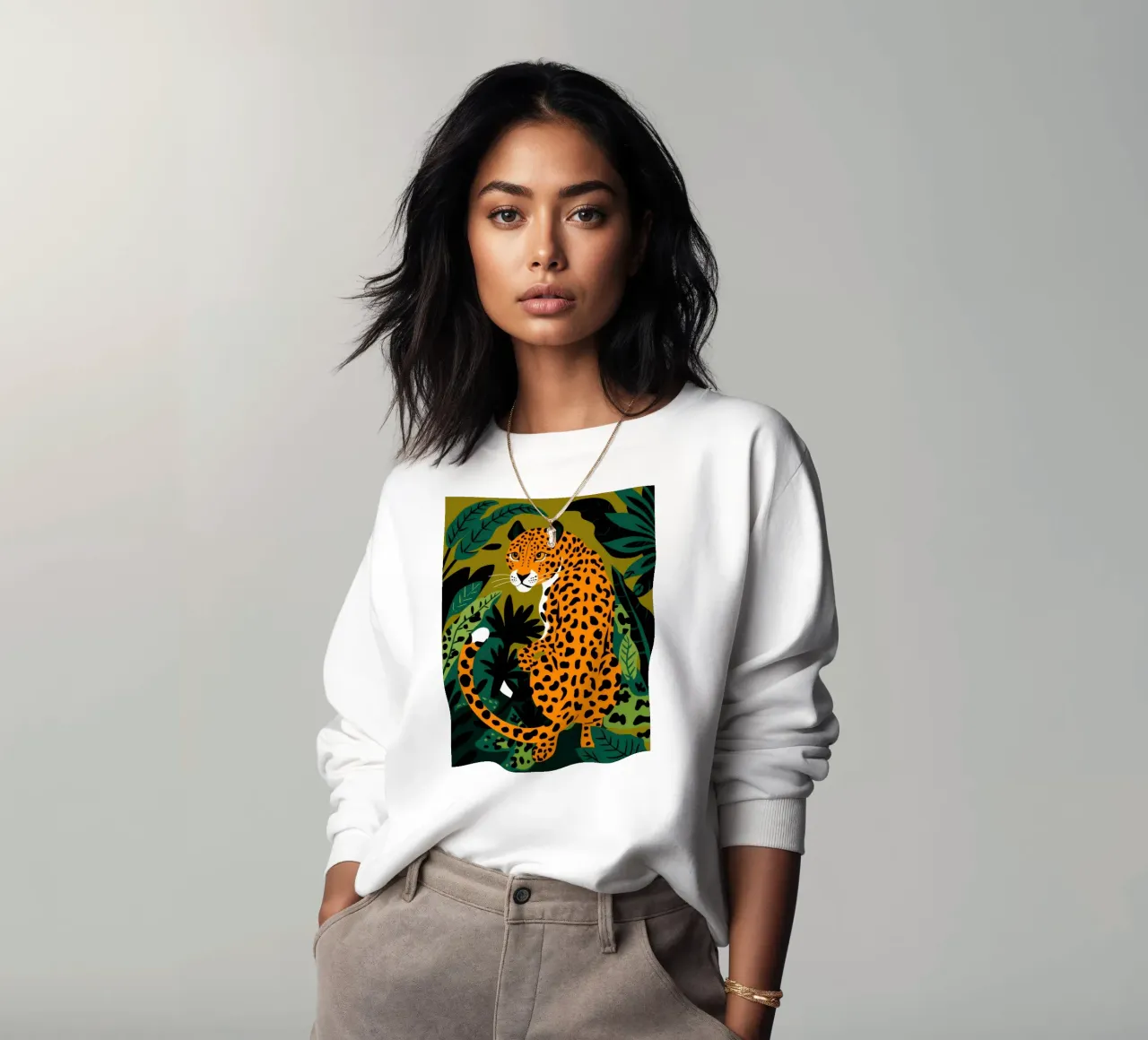 Leopard in the Shadows sweatshirt by Thistle Bloom