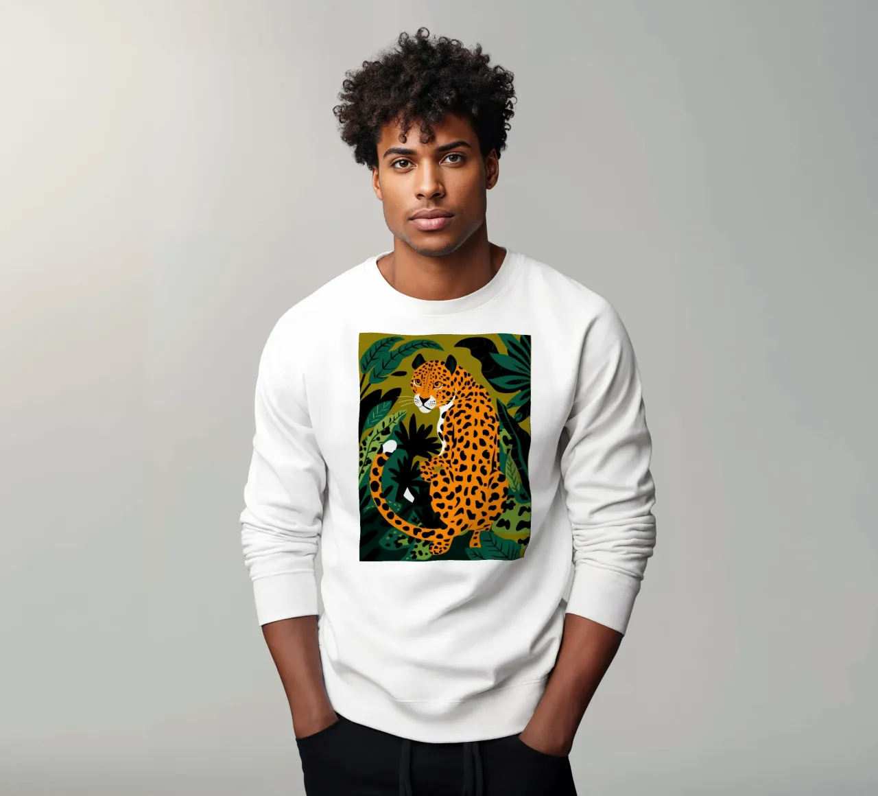 Leopard in the Shadows sweatshirt by Thistle Bloom