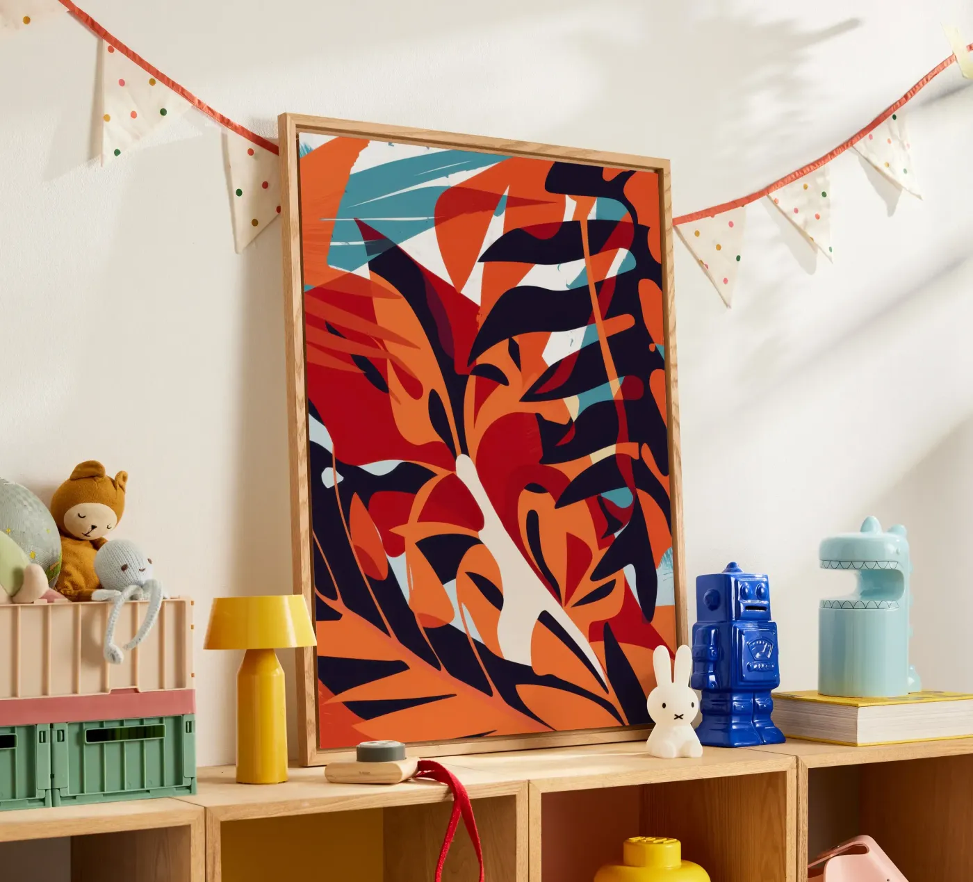 Fiery Leaf Abstract plexiglas de Obs Canvas