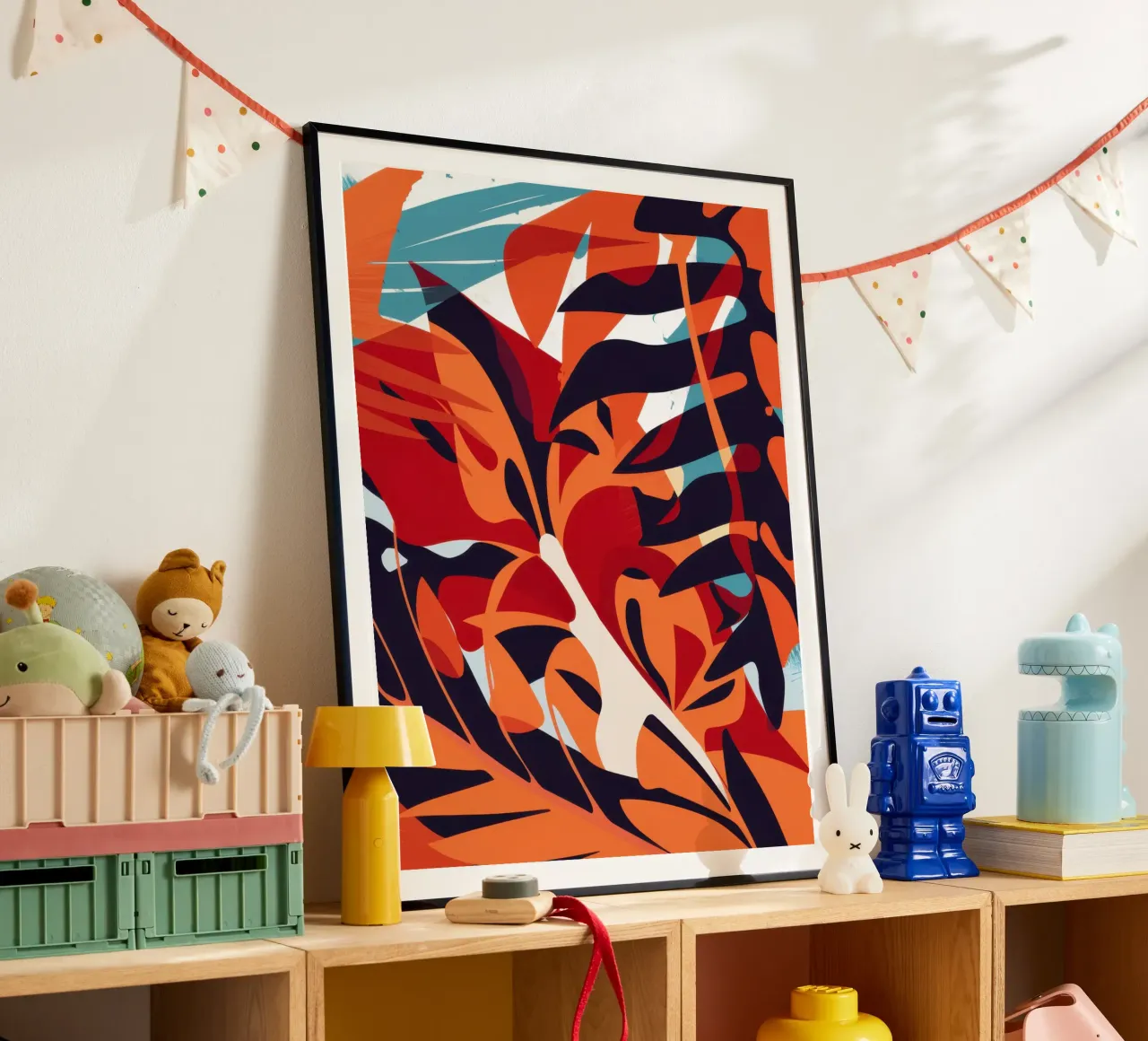 Fiery Leaf Abstract poster by Obs Canvas