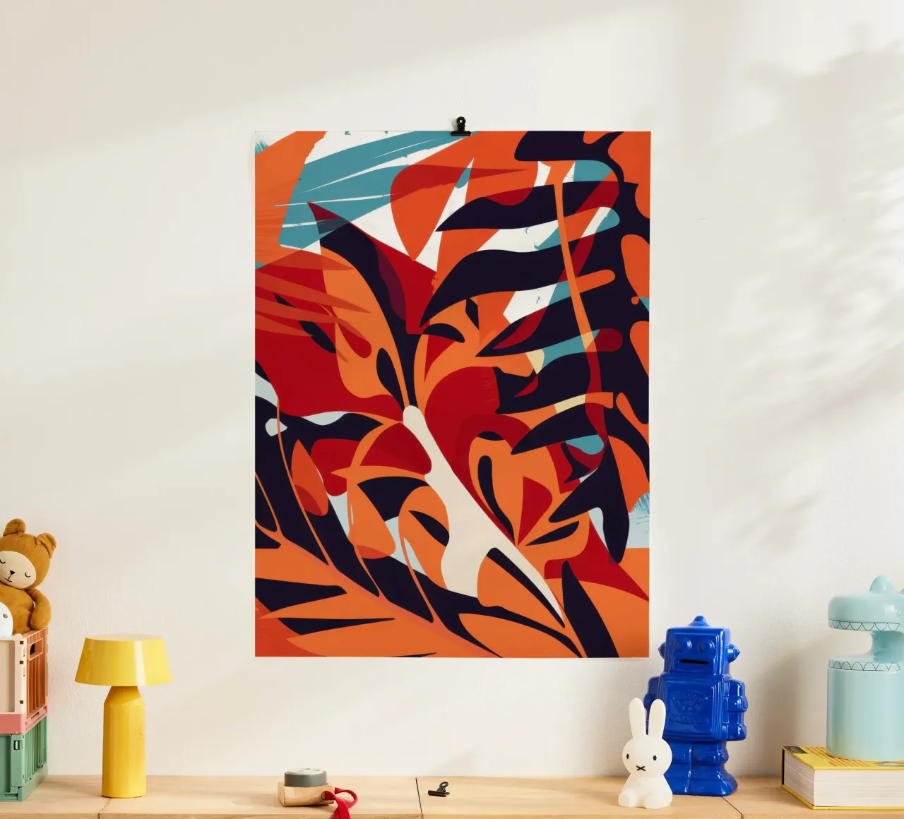 Fiery Leaf Abstract poster by Obs Canvas