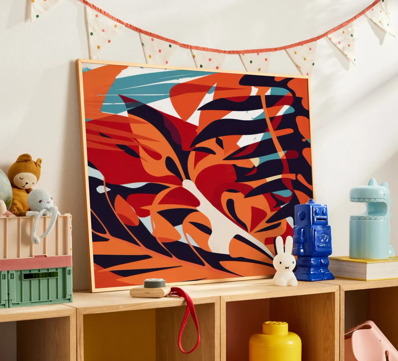 Fiery Leaf Abstract poster by Obs Canvas