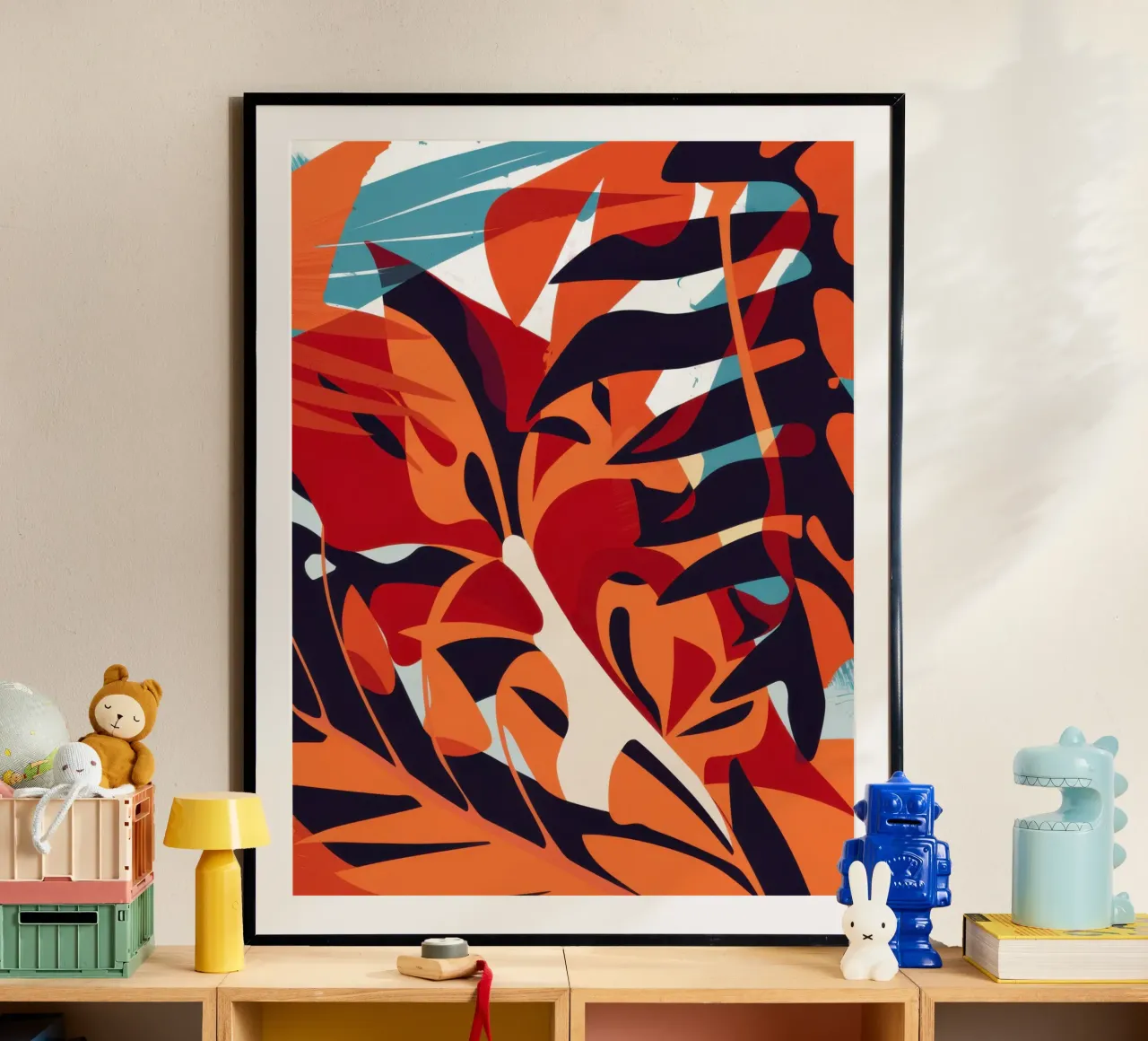 Fiery Leaf Abstract poster by Obs Canvas