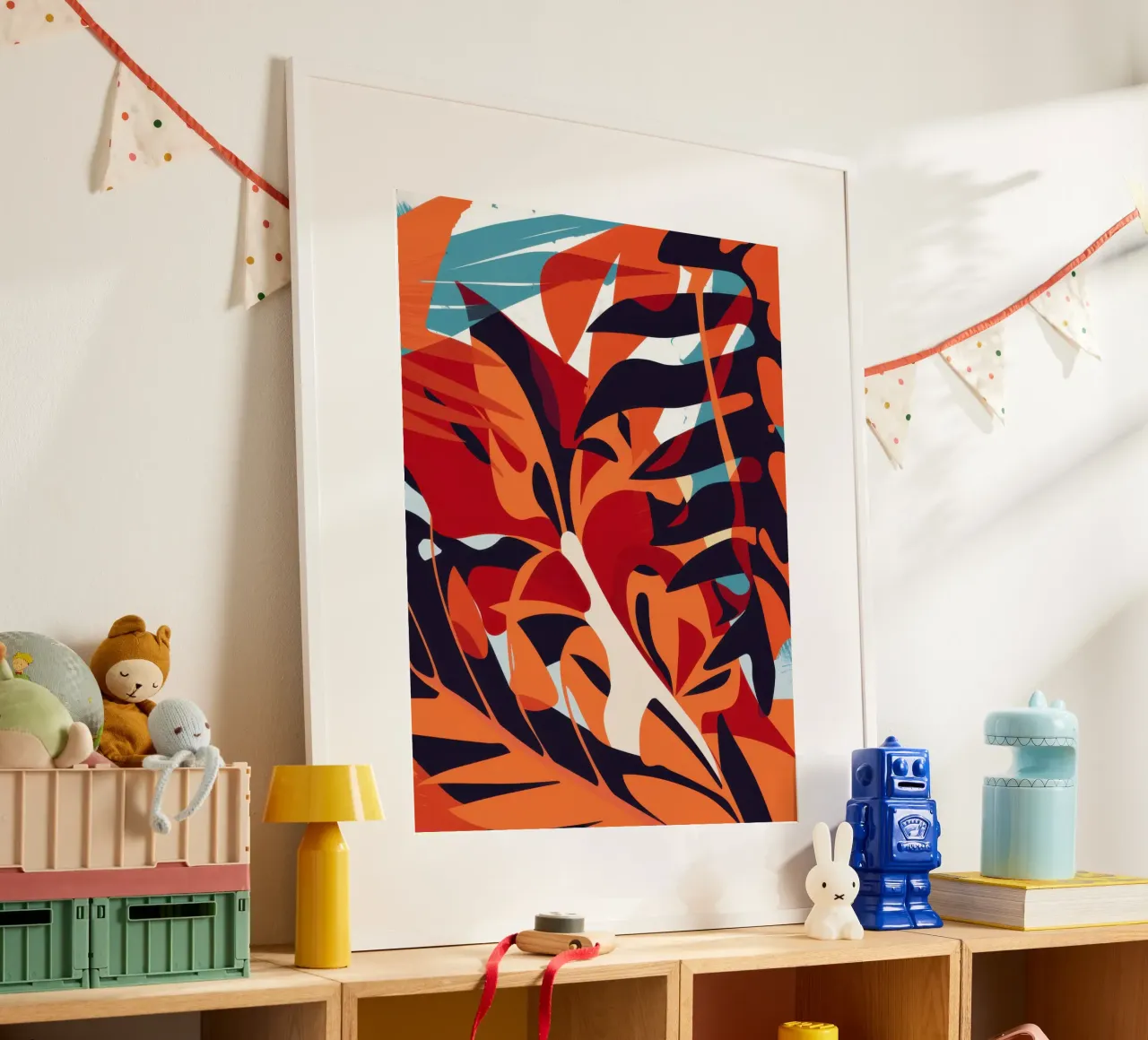 Fiery Leaf Abstract poster by Obs Canvas