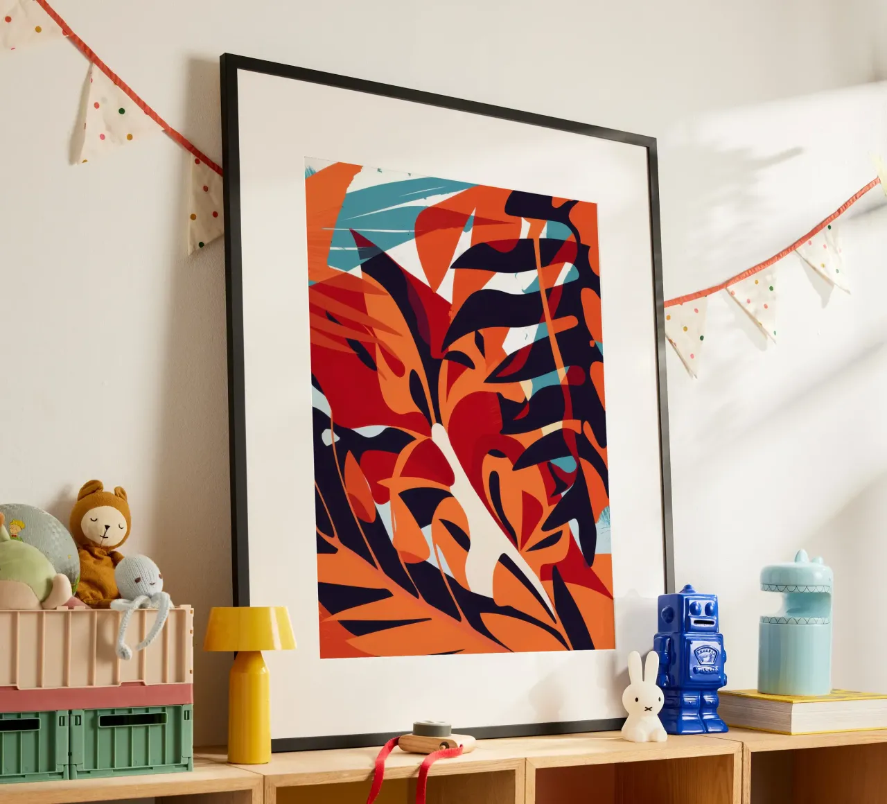 Fiery Leaf Abstract poster by Obs Canvas